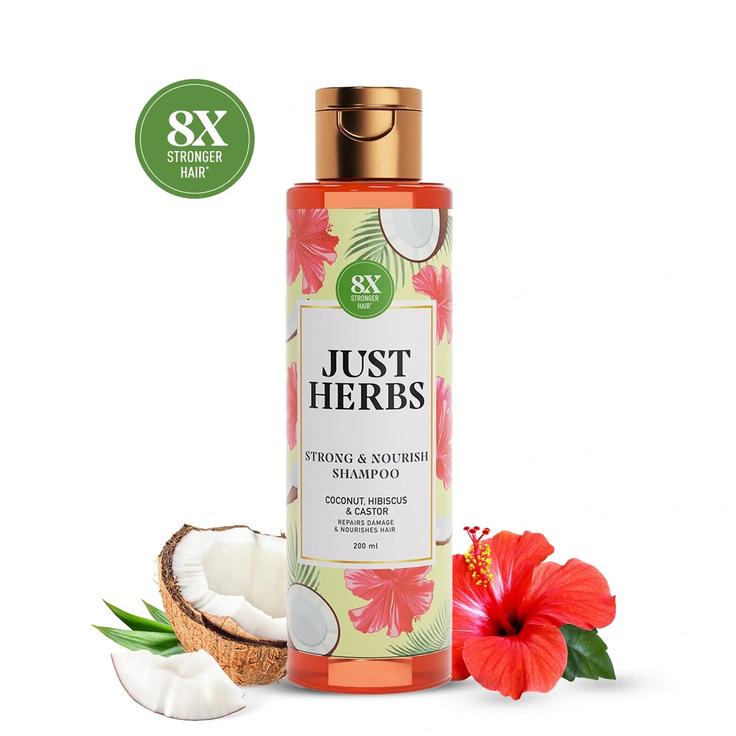 Strong & Nourish Shampoo | Coconut, Hibiscus, Castor & 11 Herbs