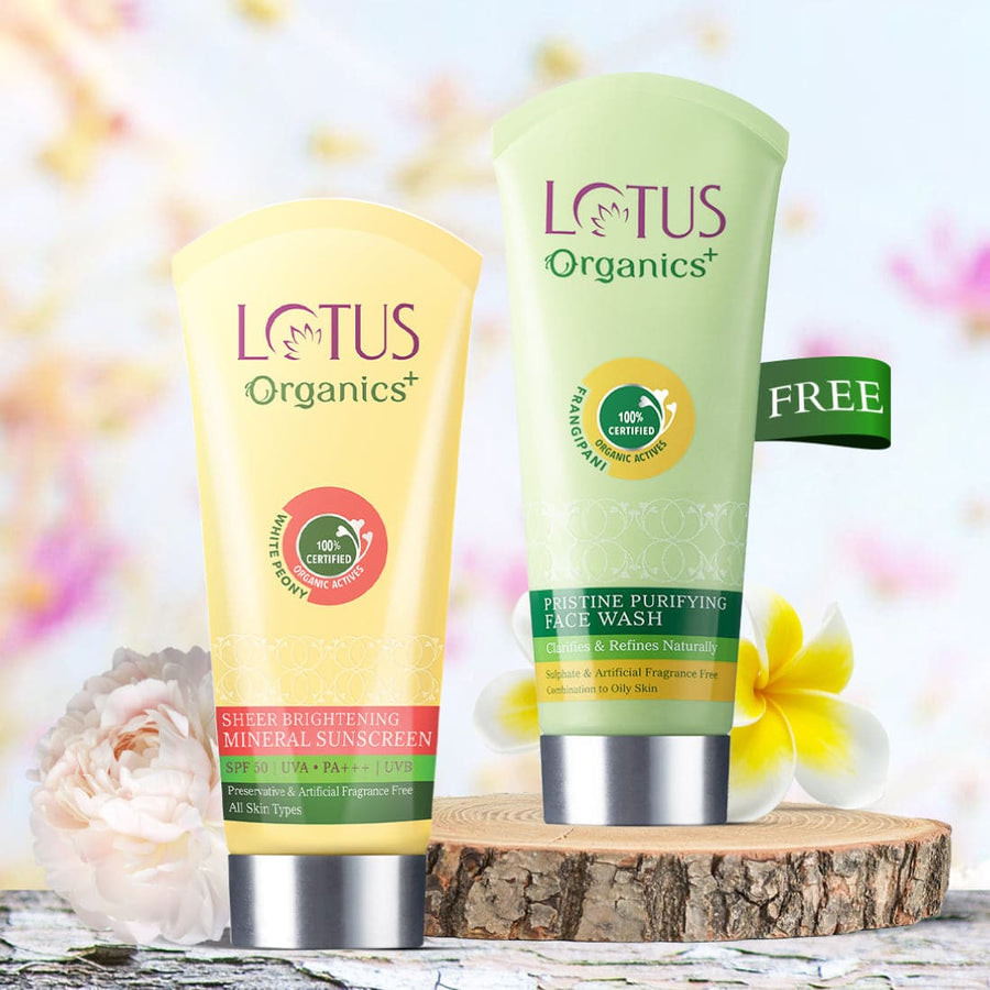 Organics+ Sheer Brightening Mineral Sunscreen SPF 50 + Free Facewash