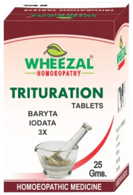 Wheezal Baryta Iodata Trituration Tablet 3X bottle of 25 gm trituration tablet