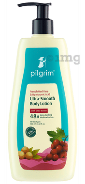 Pilgrim French Red Vine & Hyaluronic Acid Ultra-Smooth Body Lotion pump bottle of 400 ml lotion