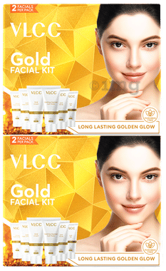 VLCC Facial Kit (60gm Each) Gold combo pack of 2 packs