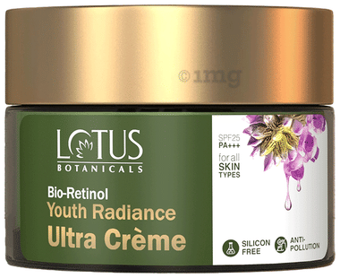 Lotus Botanicals Bio Retinol Youth Radiance Ultra Creme SPF 25 PA+++ jar of 50 gm cream