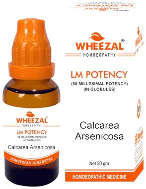 Wheezal Calcarea Arsenicosa Globules 0/28 LM bottle of 209 gm globules