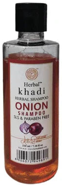Khadi Herbal Onion Shampoo SLS & Paraben Free bottle of 210 ml shampoo