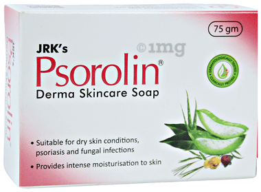 JRK's Psorolin Derma Skincare Soap | for Psoriasis,Dry Skin,Fungal Infection box of 75 gm soap