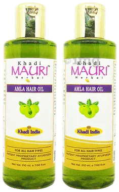 Khadi Mauri Herbal Amla Hair Oil(210ml Each) combo pack of 2 bottles