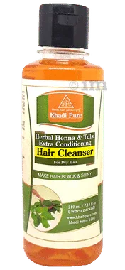 Khadi Pure Combo Pack of Herbal Heena & Tulsi Extra Conditioning Hair Cleanser & Herbal Onion Shampoo (210ml Each) combo pack of 2 bottles