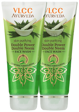 VLCC Skin Purifying Double Power Double Neem Face Wash (100ml Each) combo pack of 2 tubes