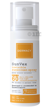 Dermacy Sunvex Invisible Sunscreen Spray SPF 60 PA+++ bottle of 60 ml liquid