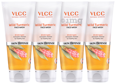 VLCC Face Wash (80ml Each) Wild Turmeric combo pack of 4 tubes