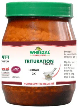 Wheezal Borax Trituration Tablet 3X jar of 450 gm trituration tablet