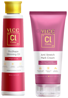 VLCC Clinic Pro Shape Slimming Oil (150ml) & Anti Stretch Mark Cream (100ml) combo pack of 2 packs by VLCC – Shop authentic VLCC products. Free S/H Singapore, Dubai, Japan. Trusted since 2013, 50K+ orders worl