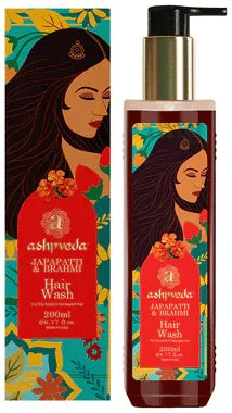 Ashpveda Japapatti & Brahmi Hair Wash for Dry Scalp & Damaged Hair Repair pump bottle of 200 ml shampoo