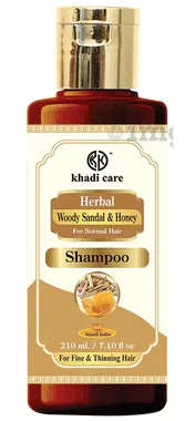 Khadi Care Herbal Woody Sandal & Honey Shampoo bottle of 210 ml shampoo