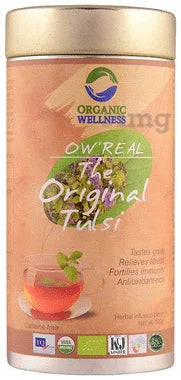 Organic Wellness OW' Real Tulsi Herbal Infusion Blend The Original tin of 100 gm powder