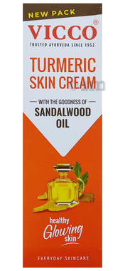 Vicco Turmeric Skin Cream with Sandalwood Oil | Ayurvedic Face Care tube of 30 gm cream
