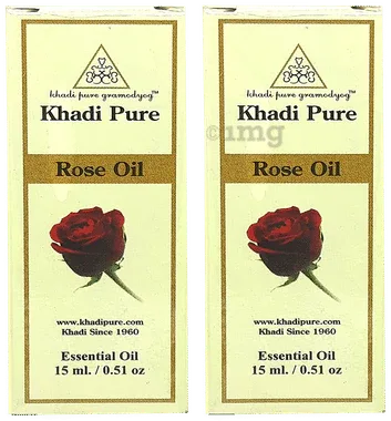 Khadi Pure Rose Essential Oil (15ml Each) combo pack of 2 bottles