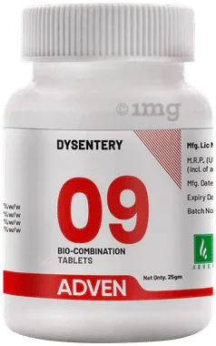 Adven Dysentry 09 Biocombination Tablet bottle of 25 gm biocombination tablet