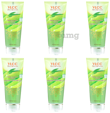 VLCC Ayurveda Soothing Aloe Vera Gel (100gm Each) combo pack of 6 tubes