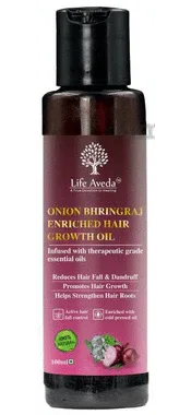 Life Aveda Onion Bhringraj Enriched Hair Growth Oil bottle of 100 ml oil