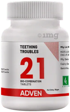 Adven Teething Troubles 21 Biocombination Tablet bottle of 25 gm biocombination tablet