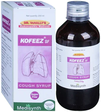 Medisynth Kofeez SF Cough Syrup Sugar Free bottle of 200 ml syrup