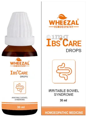 Wheezal Homoeopathy IBS+ Care Drops bottle of 30 ml oral drops