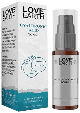Love Earth Hyaluronic Acid Toner pump bottle of 100 ml toner
