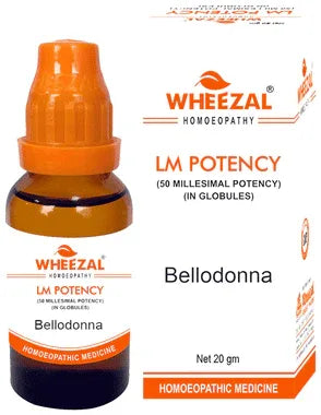 Wheezal Bellodonna Globules 0/22 LM bottle of 20 gm globules