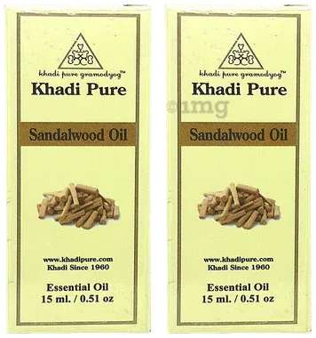 Khadi Pure Sandalwood Essential Oil (15 ml Each) combo pack of 2 bottles
