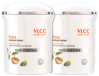 VLCC Natural Sciences Skin Defense Pista Massage Cream (50gm Each) combo pack of 2 jar