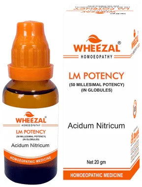 Wheezal Acidum Nitricum 0/30 LM bottle of 20 gm globules