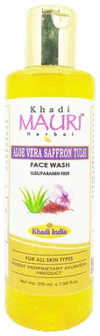 Khadi Mauri Herbal Aloe Vera Saffron Tulsi Face Wash (210 ml Each) box of 1 bottle