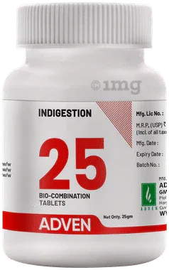 Adven Indigestion 25 Biochemic Tablet bottle of 25 gm biochemic tablet