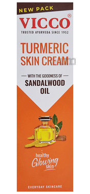 Vicco Turmeric Skin Cream with Sandalwood Oil | Ayurvedic Face Care tube of 50 gm cream
