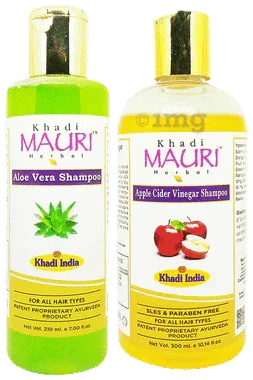Khadi Mauri Herbal Combo Pack of Aloe Vera (210ml Each)& Apple Cidar Vinegar Shampoo (300ml Each) combo pack of 2 bottles