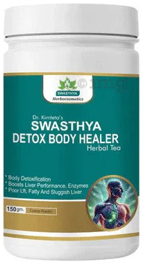 Dr. Kimteta's Swasthya Detox Body Healer Herbal Tea jar of 150 gm tea