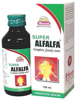 Wheezal Super Alfalfa Syrup bottle of 120 ml syrup