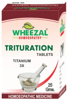 Wheezal Titanium Trituration Tablet 3X bottle of 25 gm trituration tablet