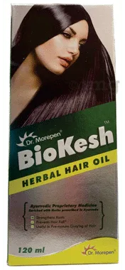 Dr. Morepen Biokesh Herbal Hair Oil bottle of 120 ml oil