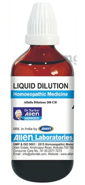 Allen Laboratories Alfalfa Liquid Dilution 200 CH bottle of 30 ml dilution