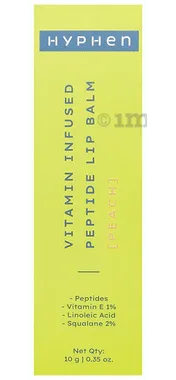 Hyphen Vitamin Infused Peptide Lip Balm Peach tube of 10 gm balm