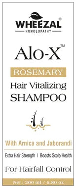 Wheezal Alo-X Hair Vitalizing Shampoo for Hairfall Control Rosemary pump bottle of 200 ml shampoo