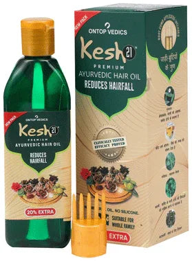 Ontop Vedics Kesh 21 Premium Ayurvedic Hair Oil bottle of 120 ml oil