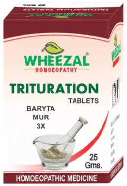 Wheezal Baryta Mur Trituration Tablet 3X bottle of 25 gm trituration tablet