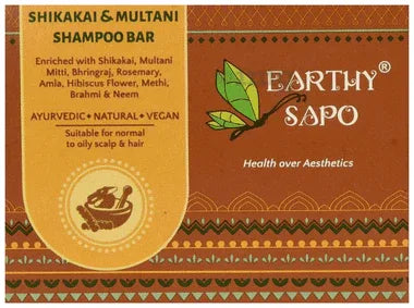 Earthy Sapo Shikakai & Multani Shampoo Bar box of 100 gm soap