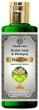 Khadi Mauri Herbal Herbal Amla & Bhringraj Hair Oil bottle of 210 ml oil