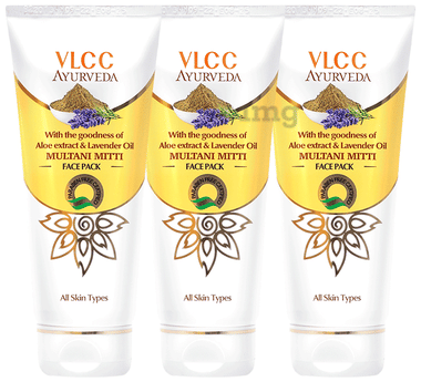 VLCC Ayurveda Multani Mitti Face Pack (100gm Each) combo pack of 3 tubes