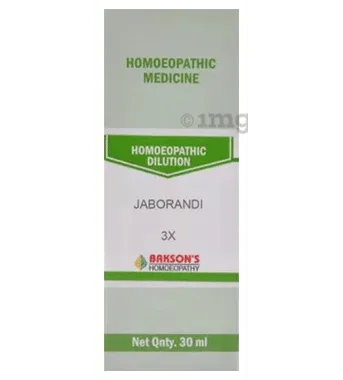 Bakson's Homoeopathy Jaborandi Dilution 3X bottle of 30 ml dilution