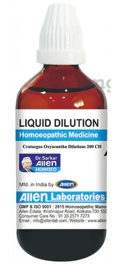 Allen Laboratories Crataegus Oxyacantha Liquid Dilution 200 CH bottle of 30 ml dilution
